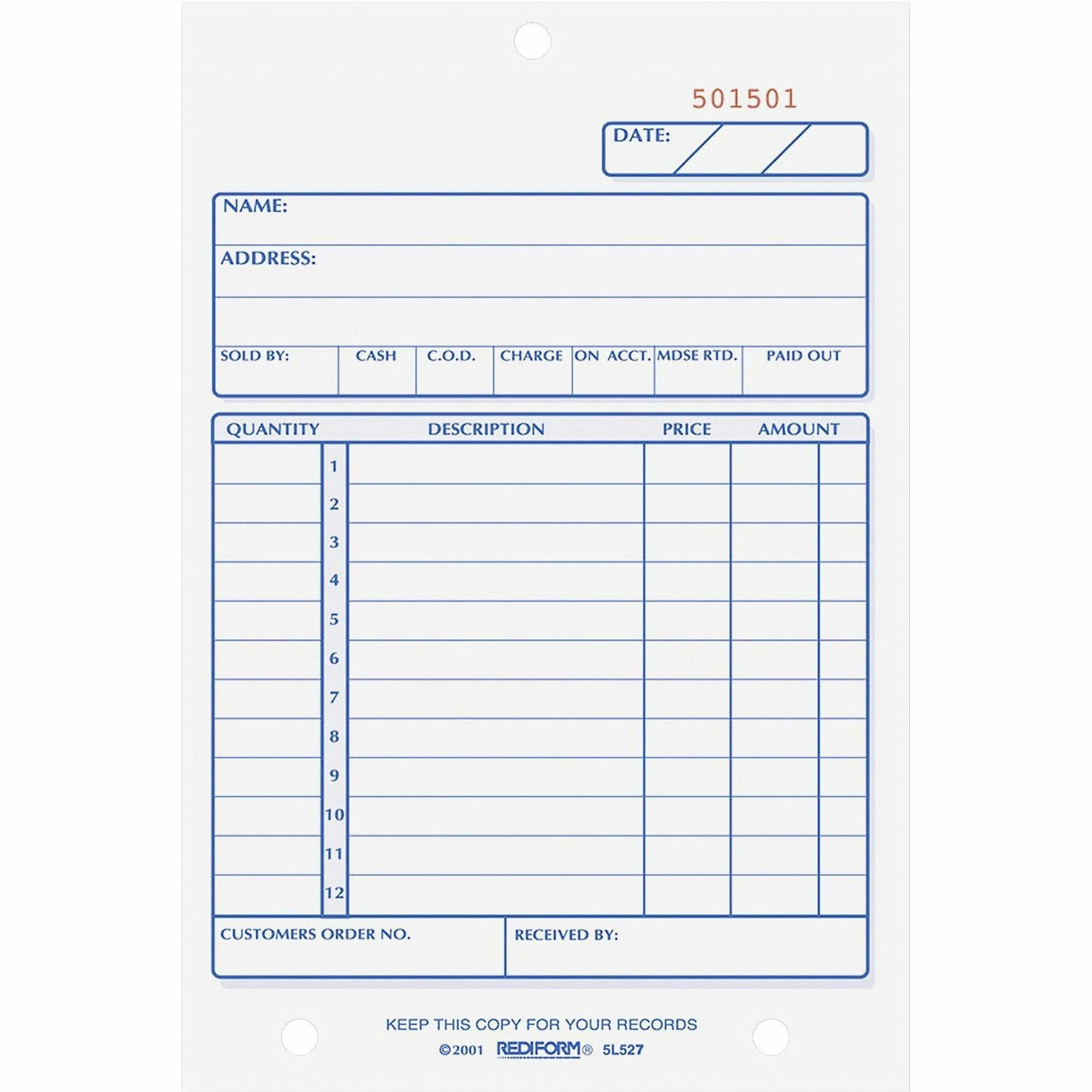 50 Sheet(s) - 2 Part - Carbonless Copy - 4.25" x 6.37" Sheet Size - Assorted Sheet(s) - Recycled - 1 Each