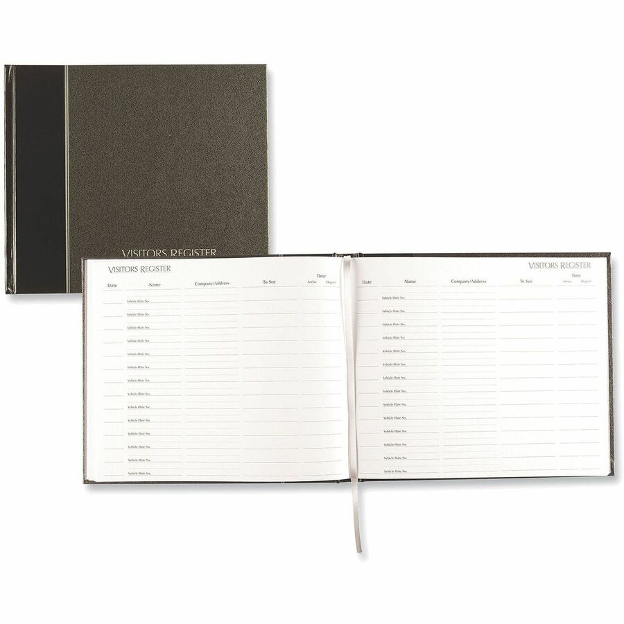 125 Sheet(s) - Sewn Bound - 8.50" x 9.12" Sheet Size - White Sheet(s) - Black Cover - Recycled - 1 Each
