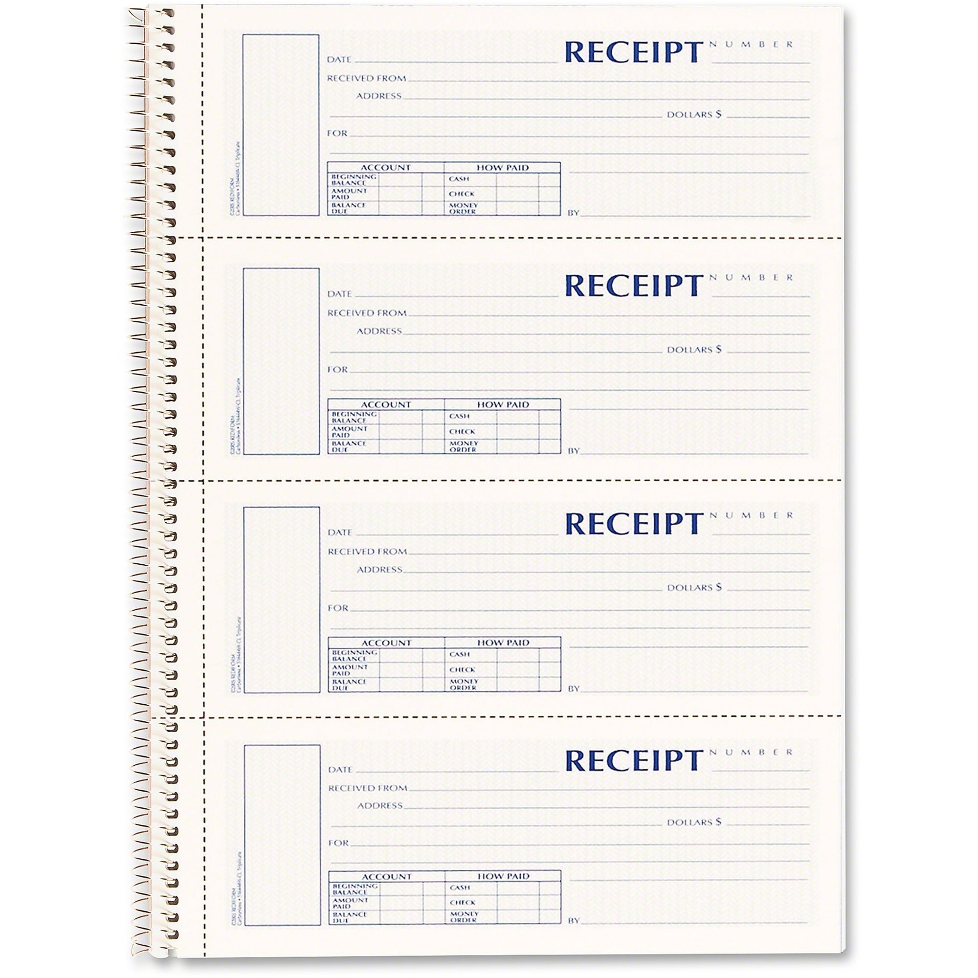 Wire Bound - 3 Part - Carbonless Copy - 2.75" x 7" Form Size - Pink, White - 1 Each