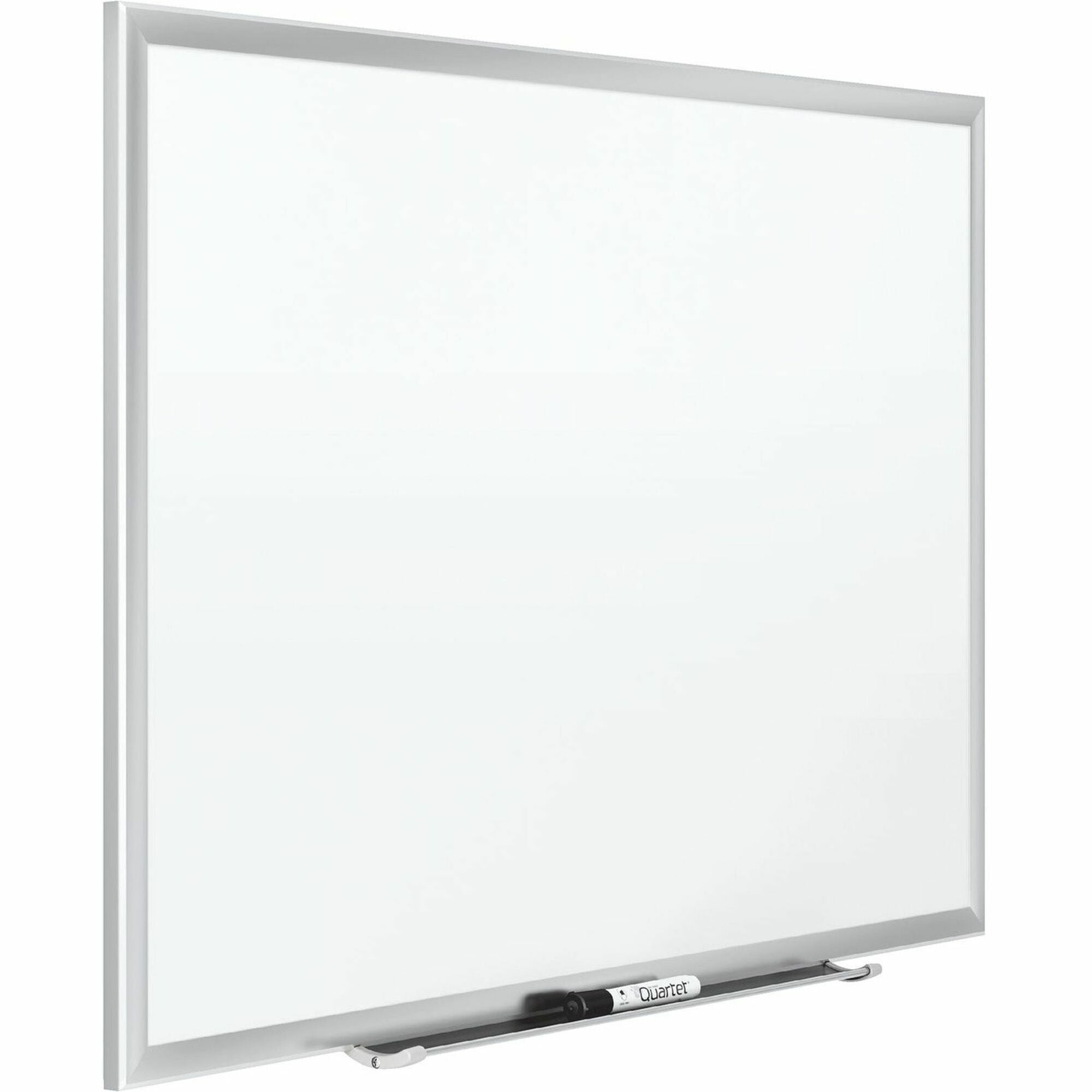 60" (5 ft) Width x 36" (3 ft) Height - White Porcelain Surface - Silver Aluminum Frame - Rectangle - Horizontal/Vertical - Magnetic - 1 Each - TAA Compliant