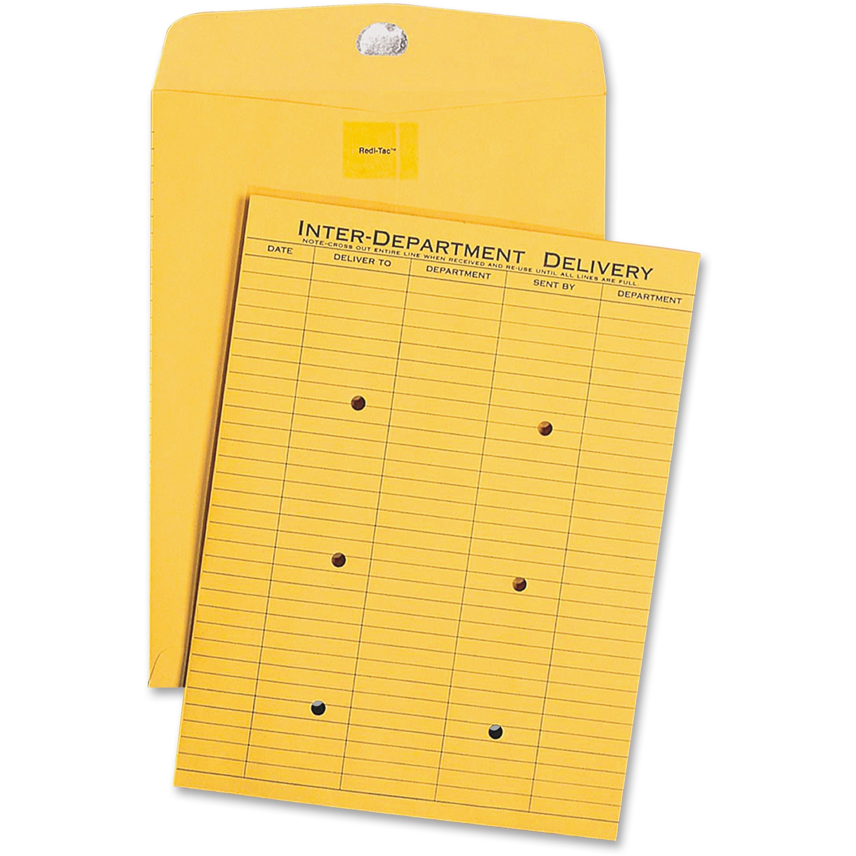 Inter-department - 10" Width x 13" Length - 32 lb - Self-sealing - Light Brown - Kraft - 100 / Box
