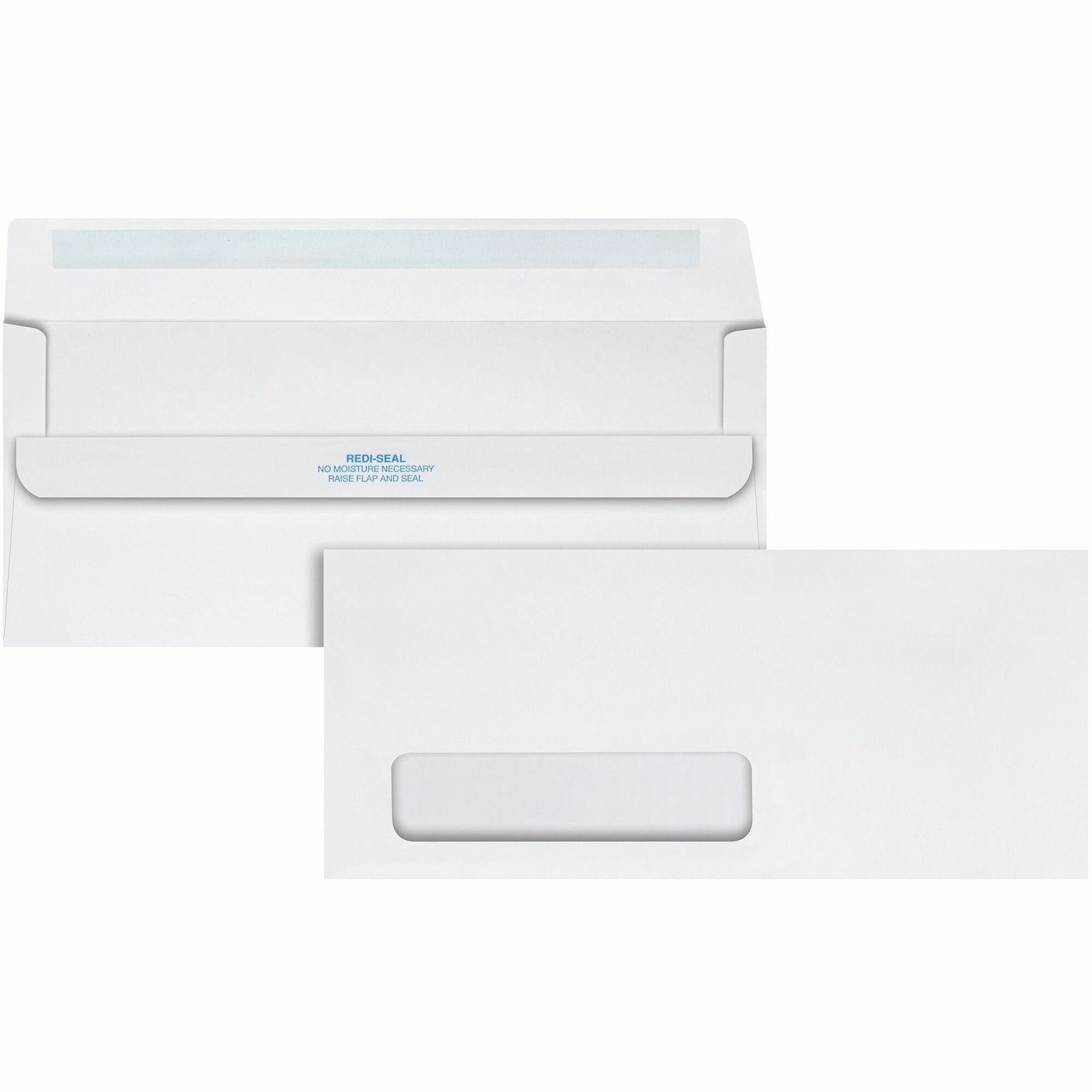 Single Window - #10 - 4 1/8" Width x 9 1/2" Length - 24 lb - Self-sealing - White - Wove - 500 / Box