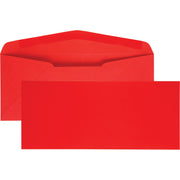 Business - #10 - 4 1/8" Width x 9 1/2" Length - 60 lb - Adhesive - Red - 25 / Pack