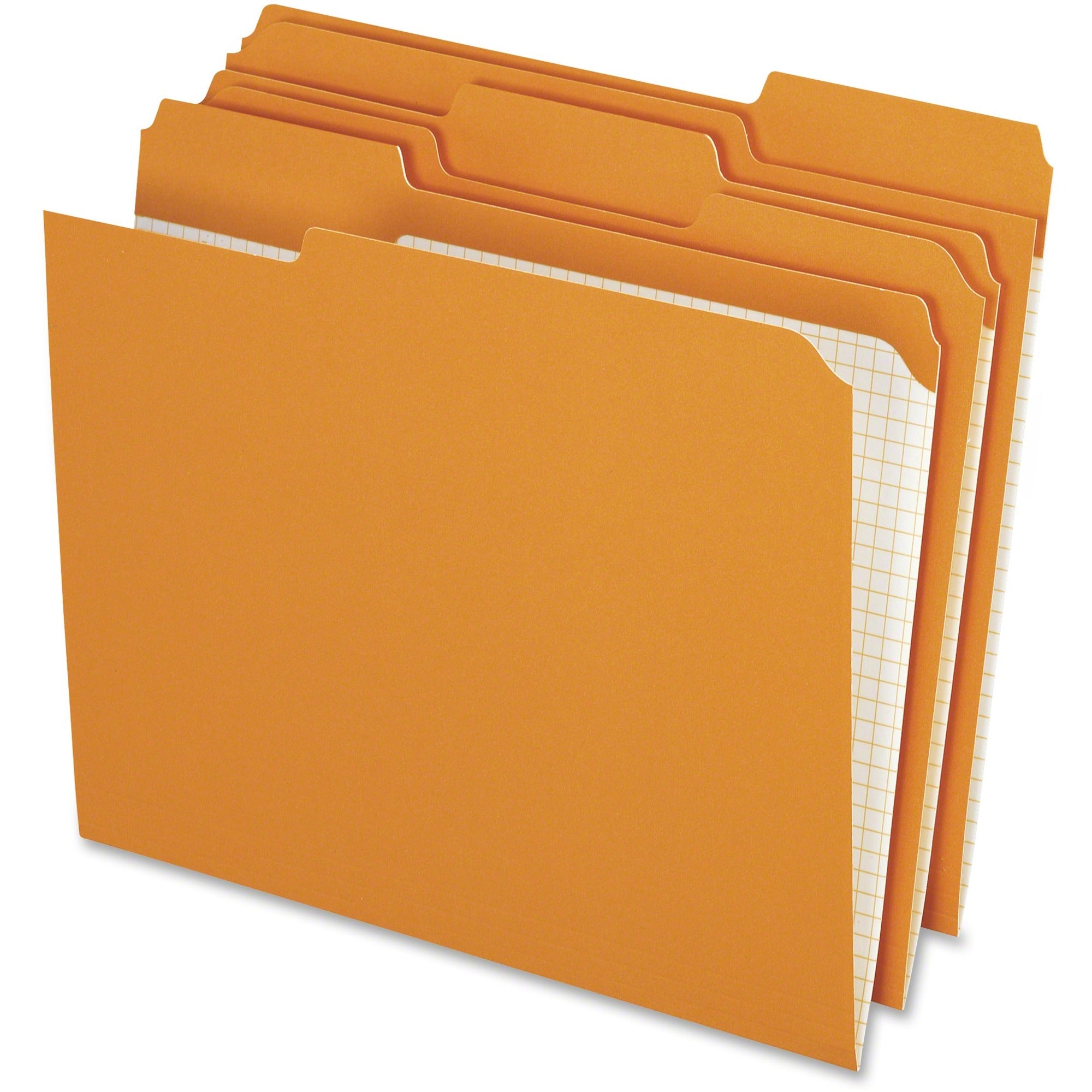 8 1/2" x 11" - Top Tab Location - Assorted Tab Position - 11 pt. - Orange - 10% Recycled - 100 / Box
