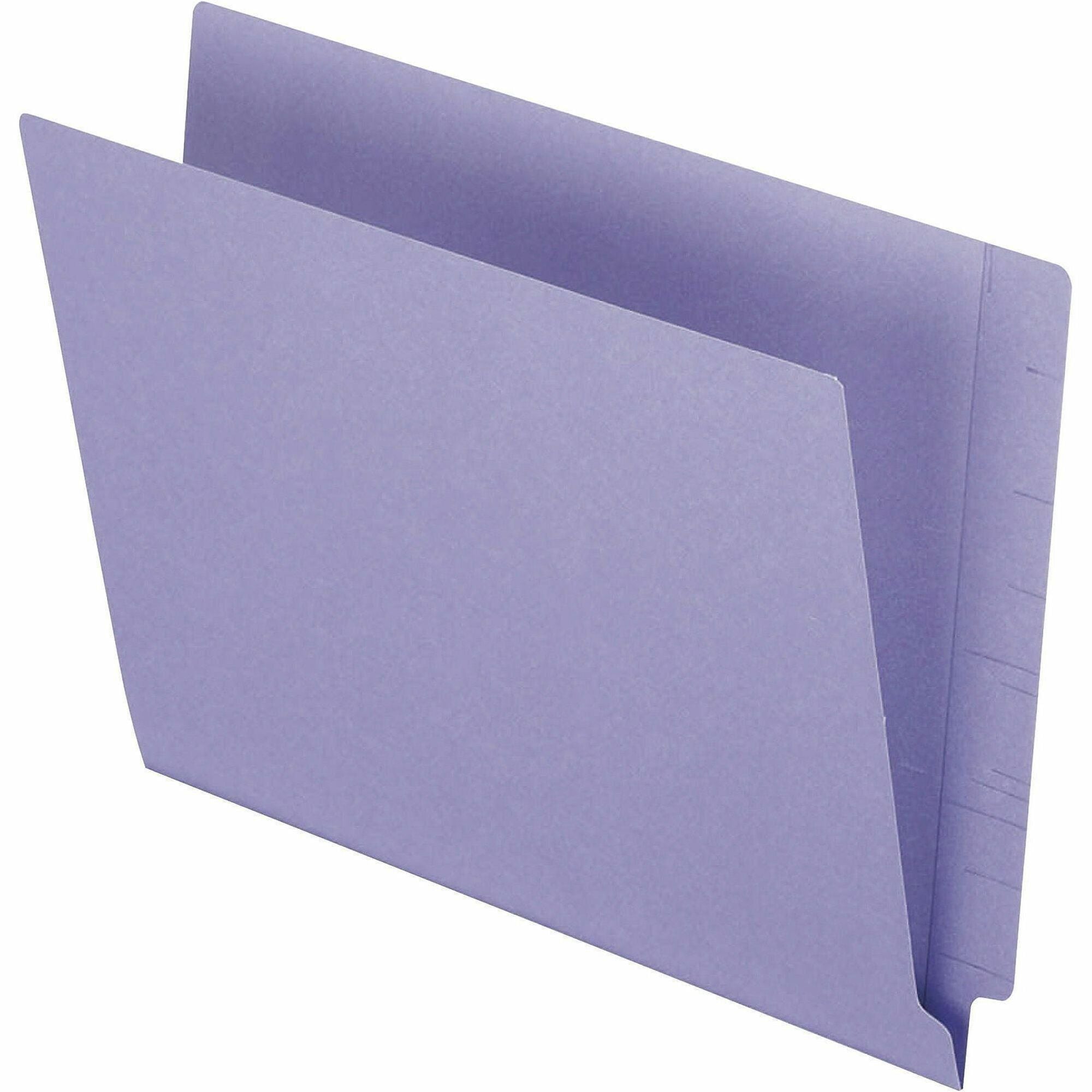 Pendaflex Letter Recycled End Tab File Folder - 8 1/2" x 11" - 3/4" Expansion - 11 pt. - Purple - 10% Recycled - 100 / Box