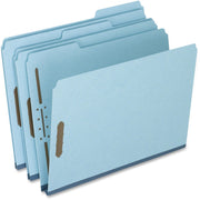 Pendaflex Fastener Folder - 8 1/2" x 11" - 2 Fastener(s) - Top Tab Location - Assorted Tab Position - 25 pt. - Pressboard - Blue - 60% Recycled - 25 / Box