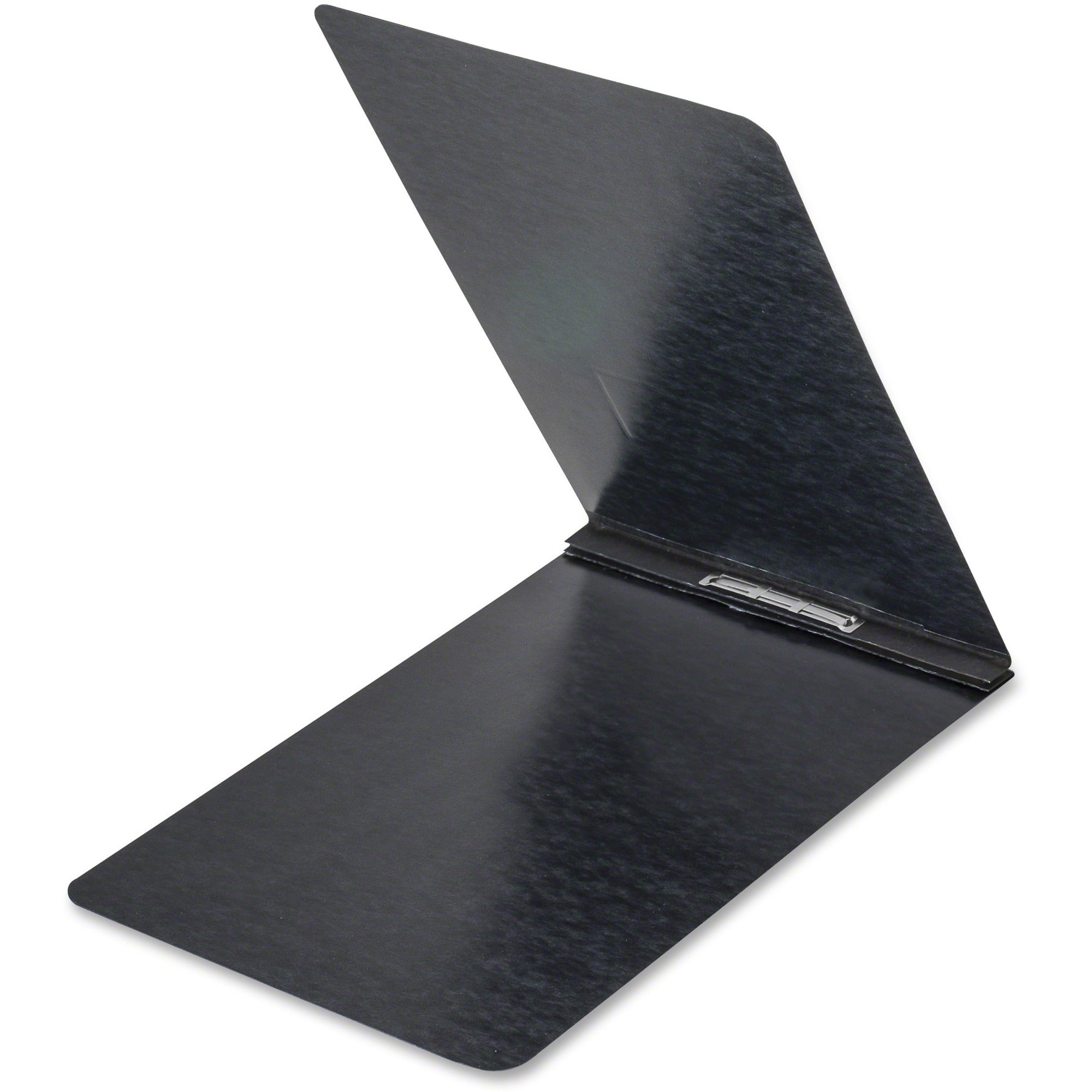 8 1/2" x 14" - 1 x Prong Fastener(s) - 2" for Folder, 2 3/4" Fastener Capacity - 20 pt. - Pressboard - Black - Reinforced, Punched - 1 Each