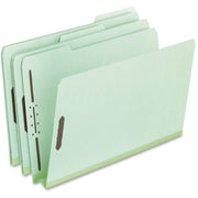 Pendaflex Pressboard Folders with Fastener - 8 1/2" x 14" - 2" Expansion - 2 Fastener(s) - Top Tab Location - Assorted Tab Position - 25 pt. - Pressboard - Green - 60% Recycled - 25 / Box