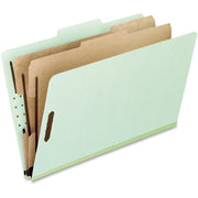 8 1/2" x 11" - 2" Expansion - 6 Fastener(s) - Top Tab Location - Right of Center Tab Position - 2 Divider(s) - 25 pt. - Pressboard - Light Green - 65% Recycled - 10 / Box