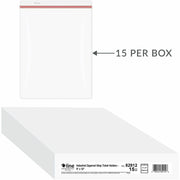 9" x 12" - Vinyl - Clear - Moisture Resistant, Dirt Resistant, Zipper Closure - 15 / Box