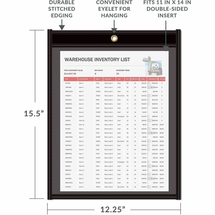 Support 11" x 14" Media - Vinyl - Clear, Black - 1 Box