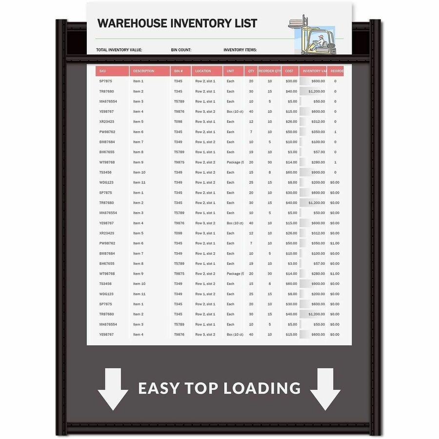 Support 11" x 14" Media - Vinyl - Clear, Black - 1 Box