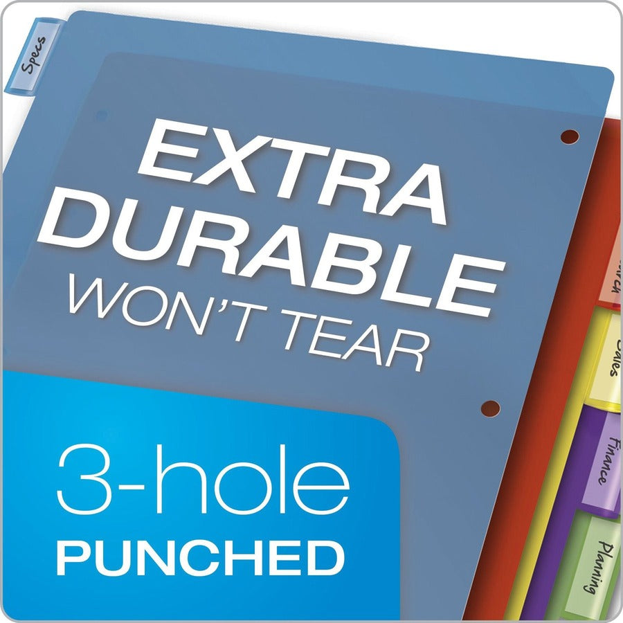 Cardinal&reg; Extra-tough Poly Dividers - 5 Tab(s)/Set - Letter - 8.50" Width x 11" Length - 3 Hole Punched - Polypropylene Divider - Multicolor Tab(s) - Fray Resistant, Tear Resistant, Scratch Resistant, Transfer Safe, Insertable Tab - 4 / Pack