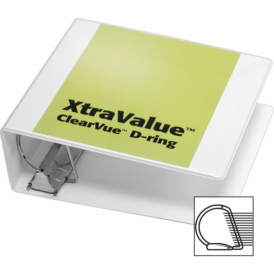 Cardinal Performer ClearVue Slant-D Ring Binder, 4" Capacity, 835 Sheet, 3 Rings, 2 Inside Pockets, Letter Size, White, 1 Each