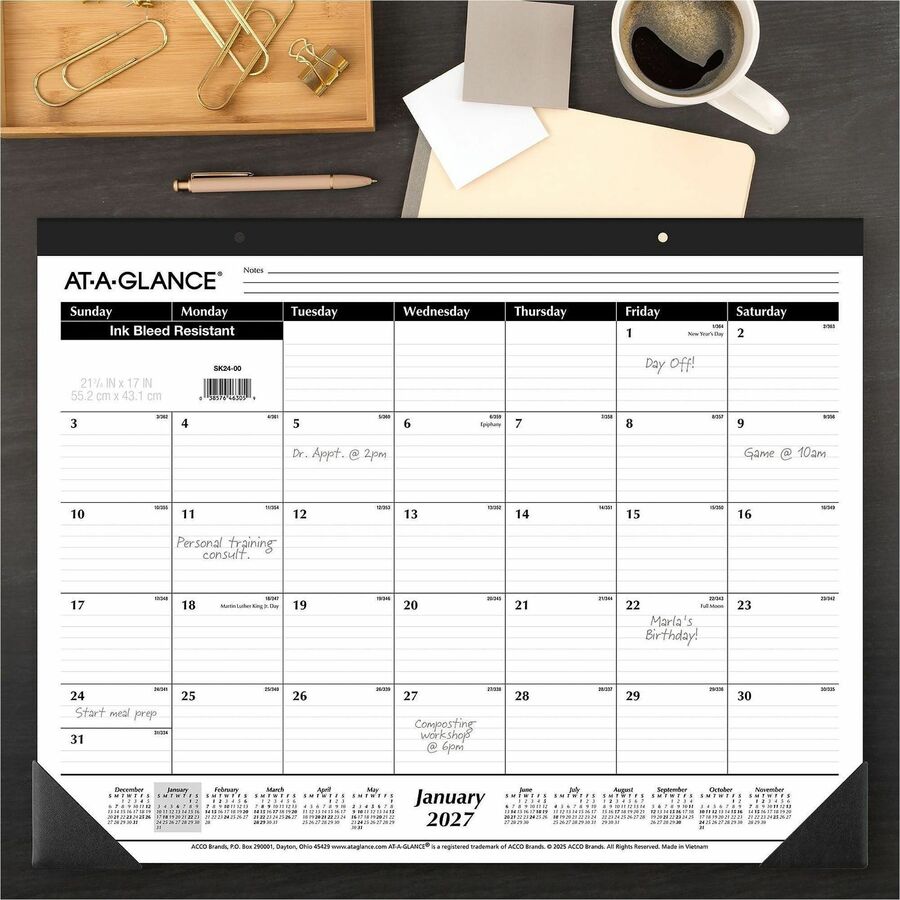 At-A-Glance Monthly Desk Pad Calendar