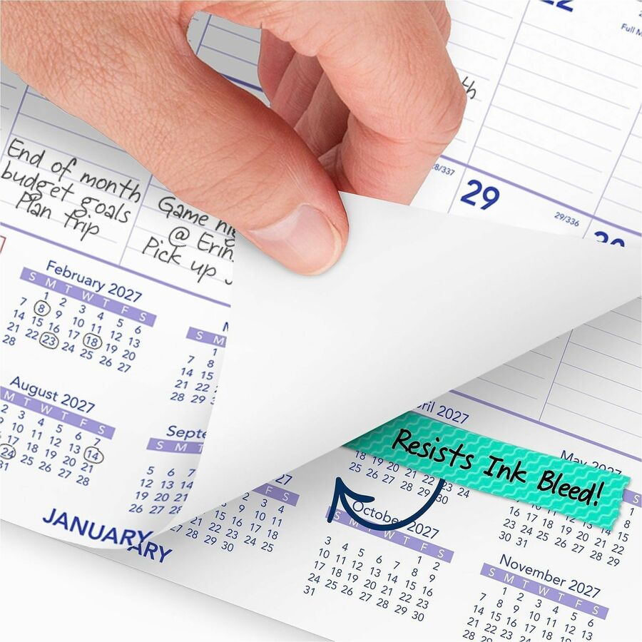 At-A-Glance Wall Calendar, Medium, Monthly, 12 Months (Jan-Dec 2026), 1 Month Per Page, 12" x 17", White Sheets, Wire Bound, Multicolor (White/Blue/Red), Chipboard/Paper, Bleed Resistant, 1 Each
