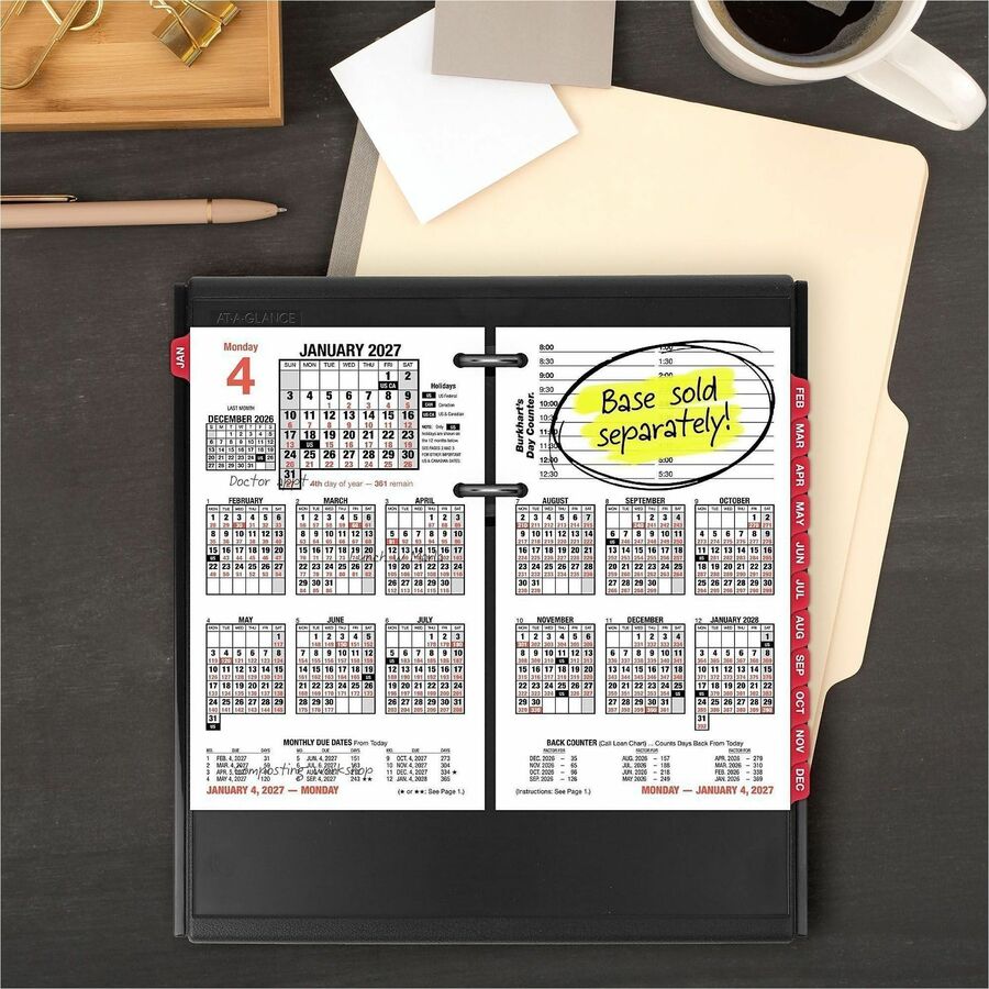 At-A-Glance Burkhart's Day Counter Loose-Leaf Desk Calendar Refill