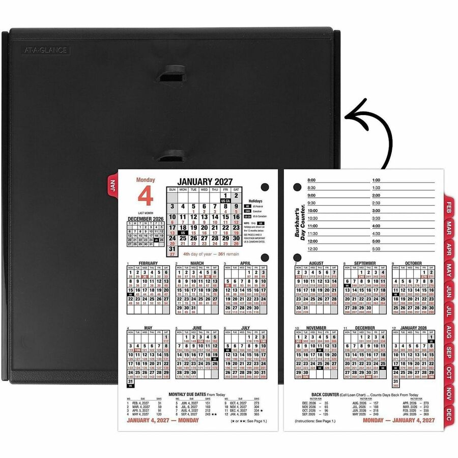 At-A-Glance Burkhart's Day Counter Loose-Leaf Desk Calendar Refill
