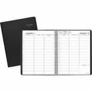 At-A-Glance Appointment Book Planner, Large, Weekly, 1 Year (Jan 2026-Jan 2027), 7:00 AM-8:45 PM, Quarter-hourly, 8 1/4" x 11", White Sheets, Wire Bound, Black, Double Pocket, Ruled, Bleed Resistant, 1 Each