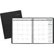 At-A-Glance Large Monthly Planner, 15-Month, January 2026–March 2027, 9" x 11", Wire Bound, Faux Leather Black Cover, White Sheets, Double Pocket, 1 Each