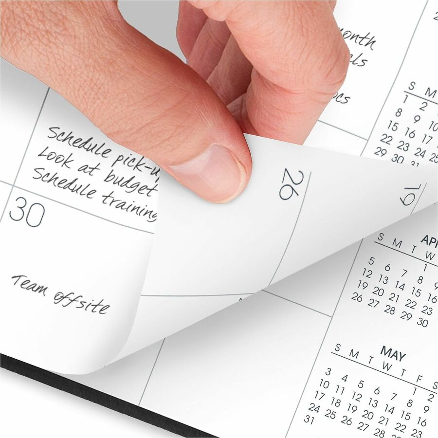 At-A-Glance Planner - Monthly - 1 Year - January 2026 to December 2026 - 1 Month Single Page Layout - 6 7/8" x 8 3/4" Sheet Size - Black Cover - Phone Directory, Perforated - 1 Each
