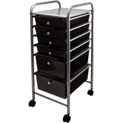 6 Drawer - 4 Casters - 32" Width x 15.25" Depth x 13" Height - Chrome Metal Frame - 1 Each