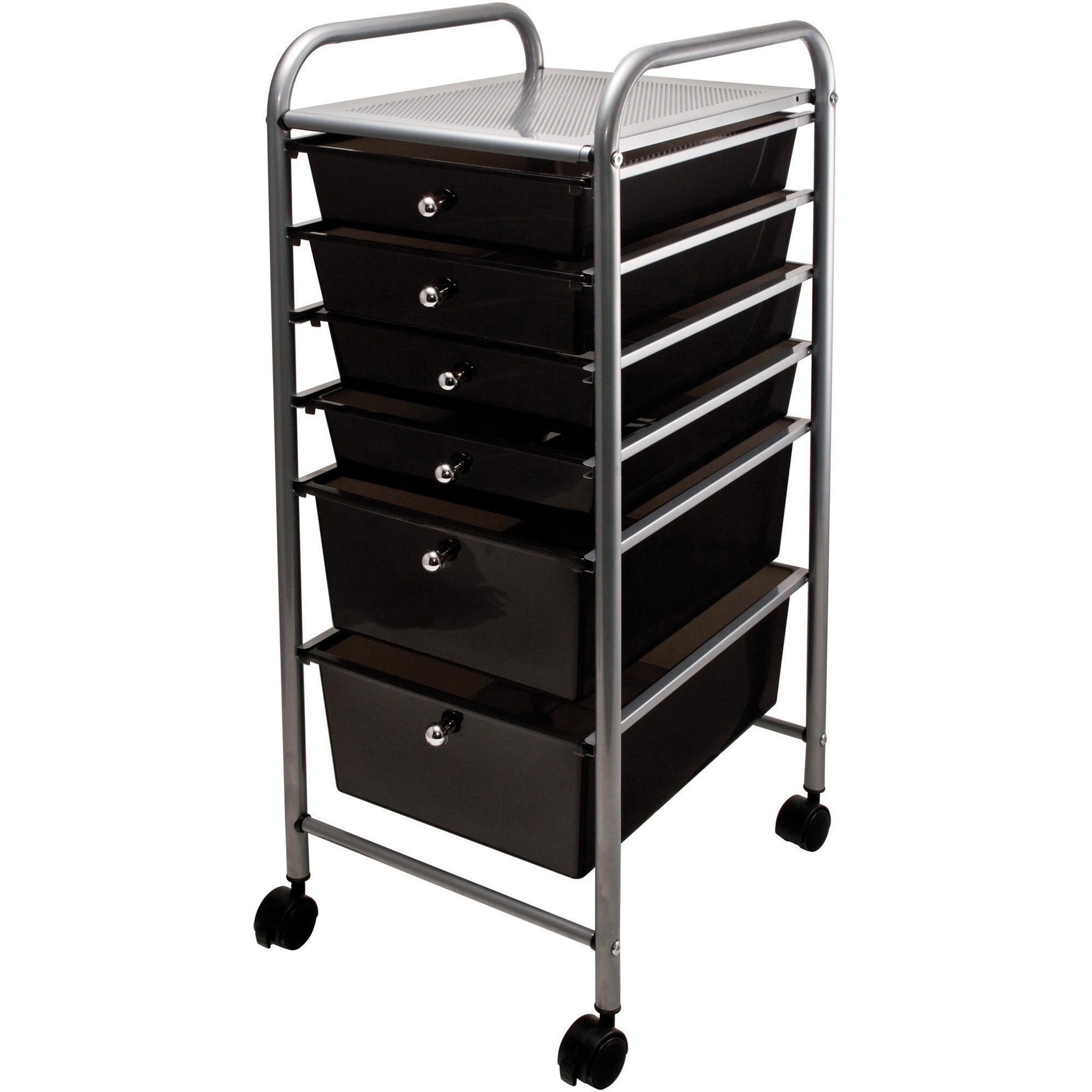 6 Drawer - 4 Casters - 32" Width x 15.25" Depth x 13" Height - Chrome Metal Frame - 1 Each