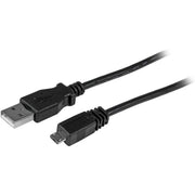 StarTech.com 3 ft Micro USB Cable A to Left Angle Micro B, USB 2.0 Type A Male to Micro USB Type B Male, 480 Mbps, Nickel Plated, 28 AWG, Black, 1 Each