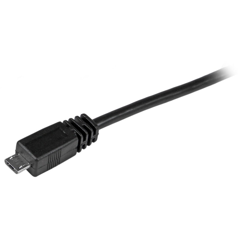 StarTech.com 3 ft Micro USB Cable A to Left Angle Micro B, USB 2.0 Type A Male to Micro USB Type B Male, 480 Mbps, Nickel Plated, 28 AWG, Black, 1 Each