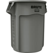 55 gal Capacity - Round - Handle, Heavy Duty, Reinforced, UV Coated, Damage Resistant, Warp Resistant, Fade Resistant - 33" Height x 26.4" Diameter - Plastic - Gray - 1 Each