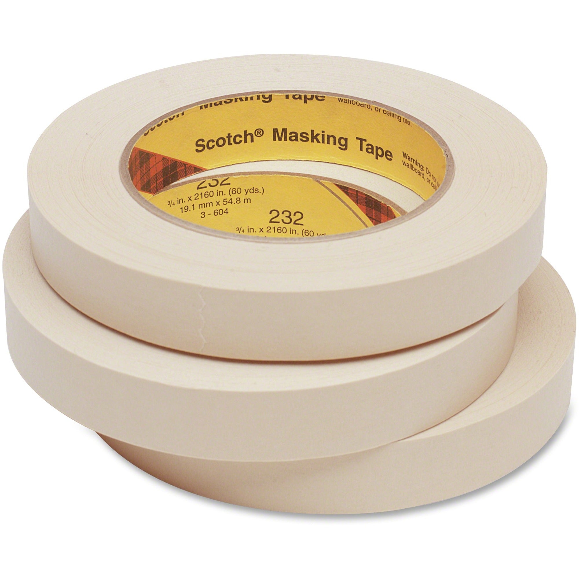 60.15 yd Length x 0.47" Width x 6.3 mil Thickness - 3" Core - Tan - Rubber Backing - For Bundling, Holding, Protecting - 1 Roll