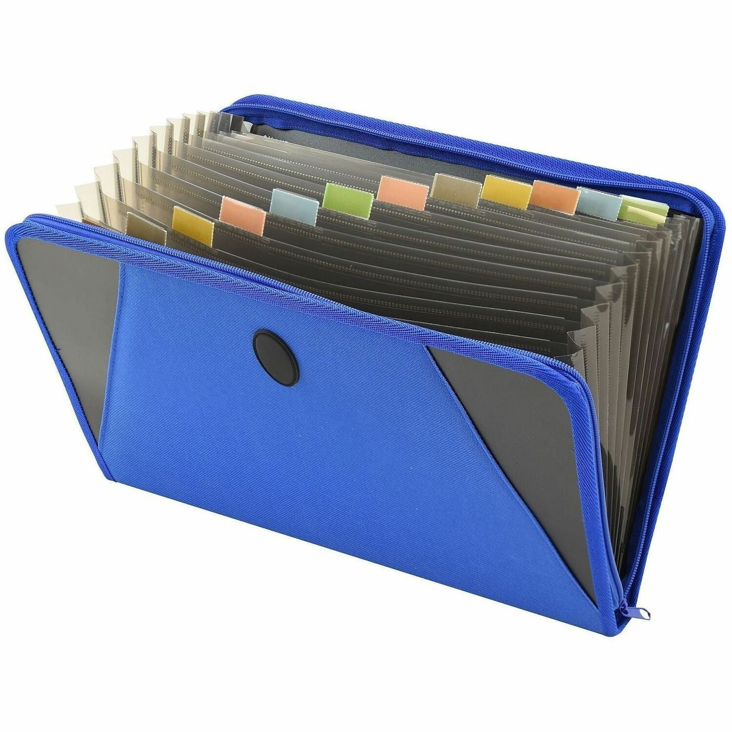 C-Line Letter Expanding File - 8 1/2" x 11" - 300 Sheets Capacity - 13 Pocket(s) - Blue - Zipper Closure - 1 Each