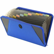 C-Line Letter Expanding File - 8 1/2" x 11" - 300 Sheets Capacity - 13 Pocket(s) - Blue - Zipper Closure - 1 Each