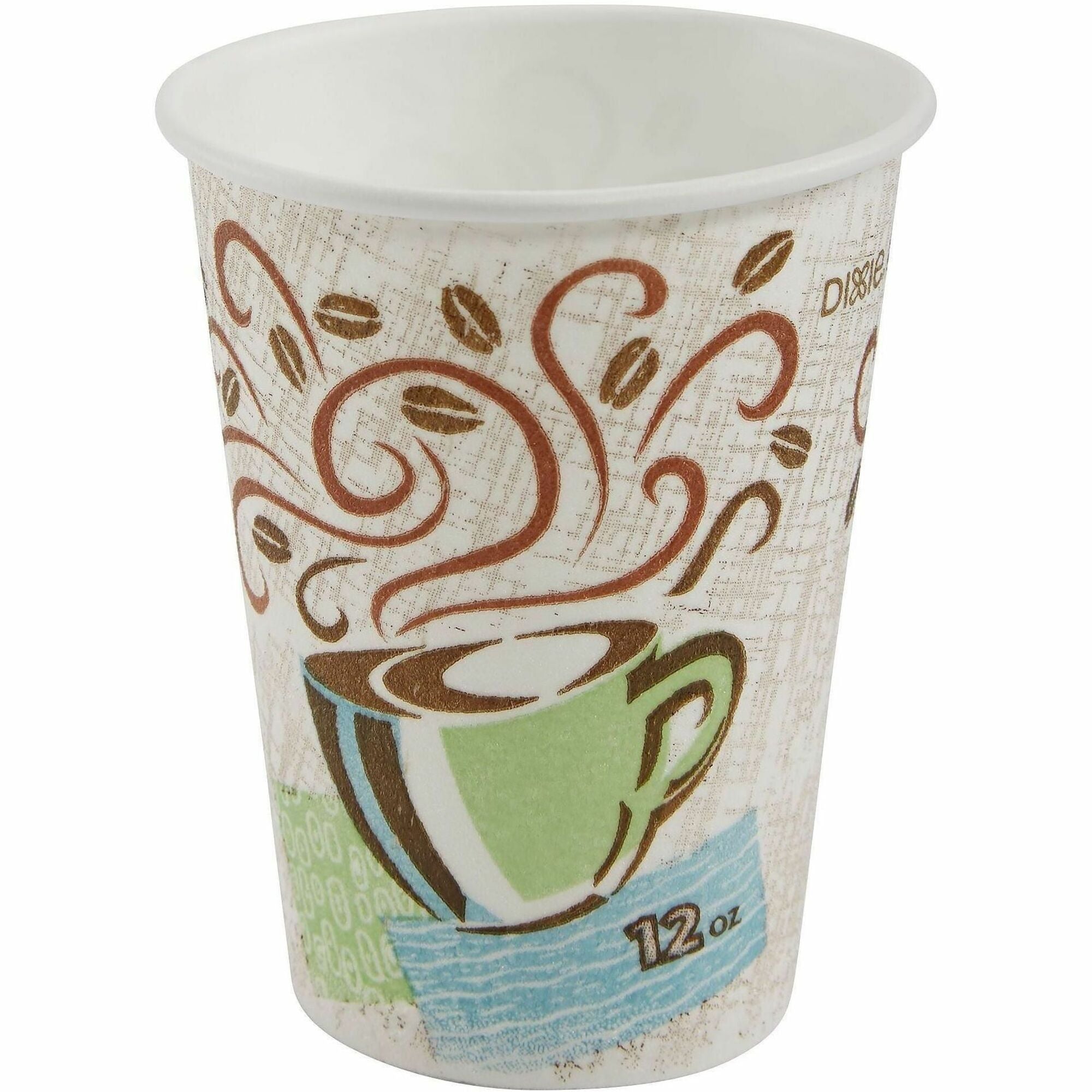 Dixie PerfecTouch 12 oz Insulated Paper Hot Coffee Cups by GP Pro - 12 fl oz - Cone - Coffee Haze - Paper - Hot Drink, Coffee - 25 / Pack