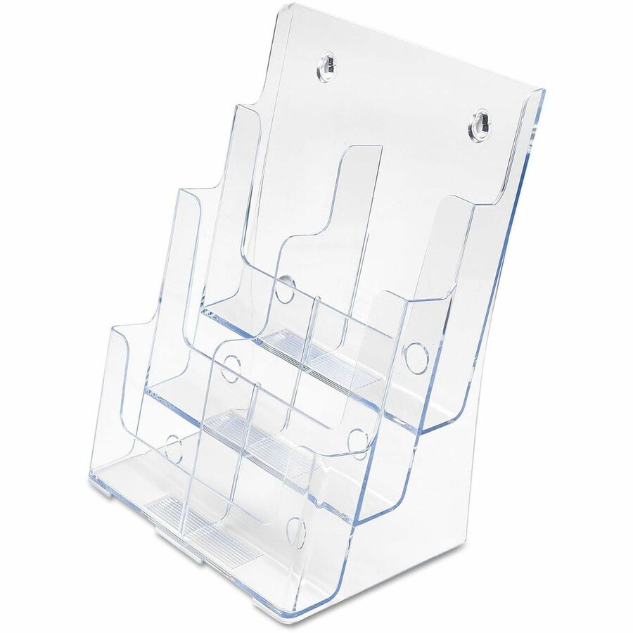 Deflecto Multi-Compartment DocuHolder - 6 Pocket(s) - 3 Tier(s) - 13.75" Height x 9" Width x 7.50" Depth - Desktop - Leaflet Size - Clear - Plastic - 1 Each