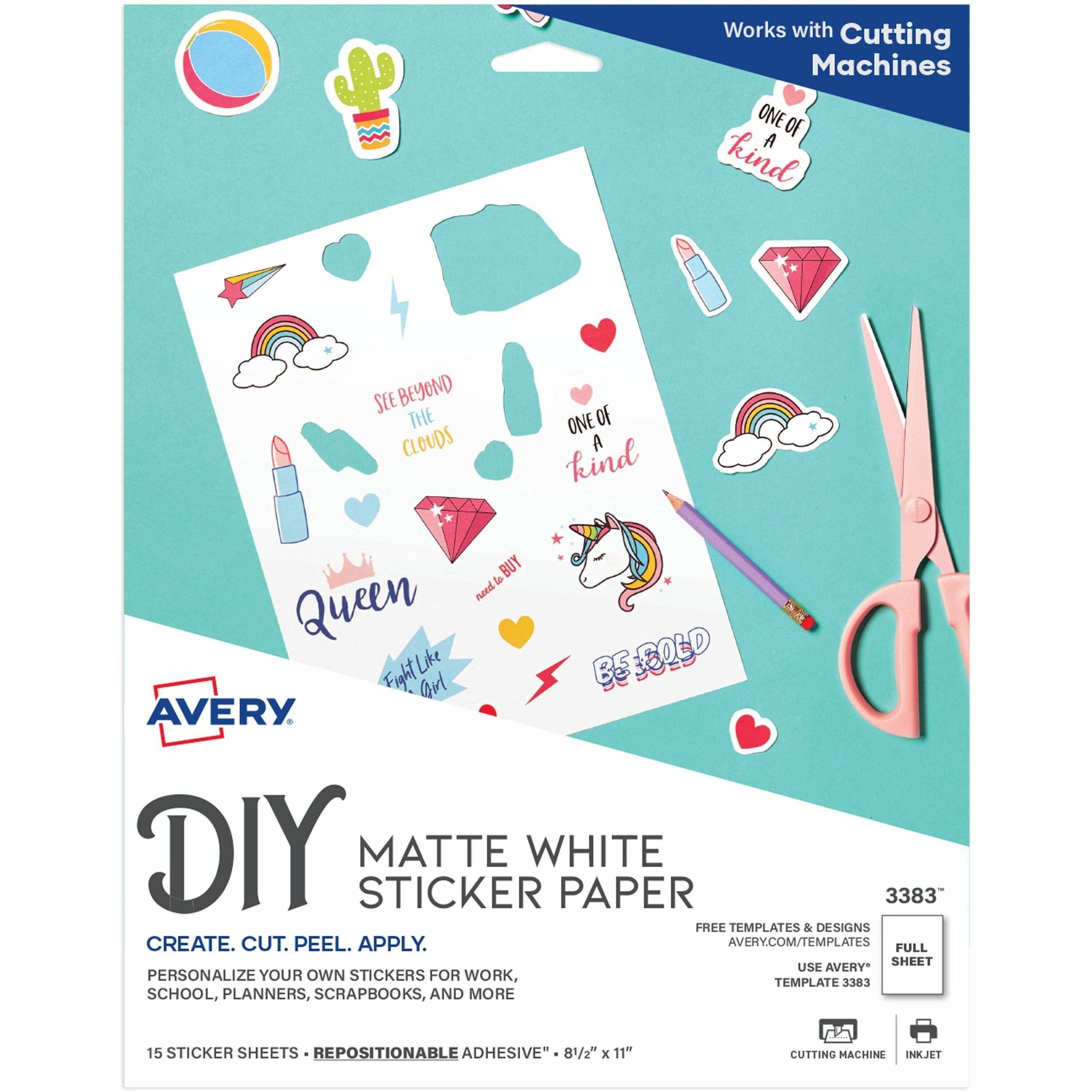 Avery&reg; Sticker Project Paper for Inkjet Printers for Inkjet Printers