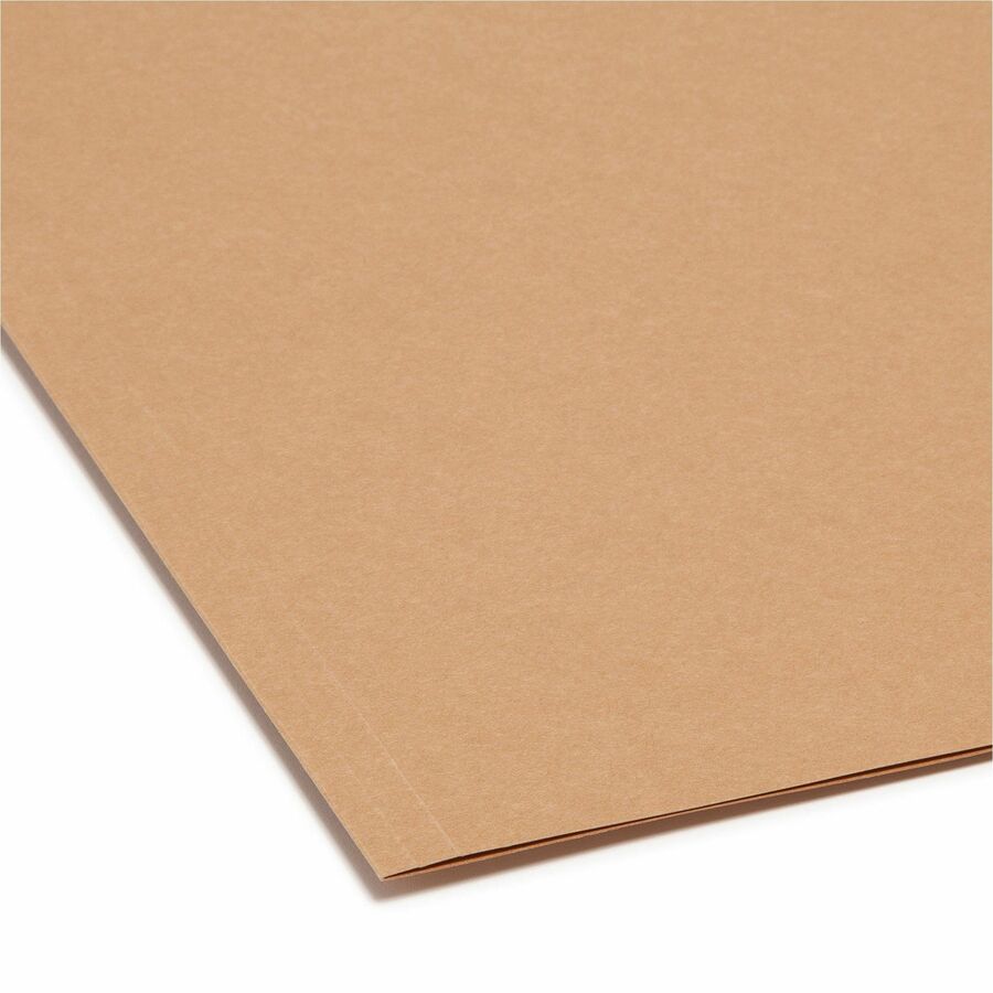 Smead 1/3 Tab Cut Letter Recycled Top Tab File Folder - Letter - 8.5" x 11" - 1/3 Tab Cut - 50 / Box - 17pt. - Kraft