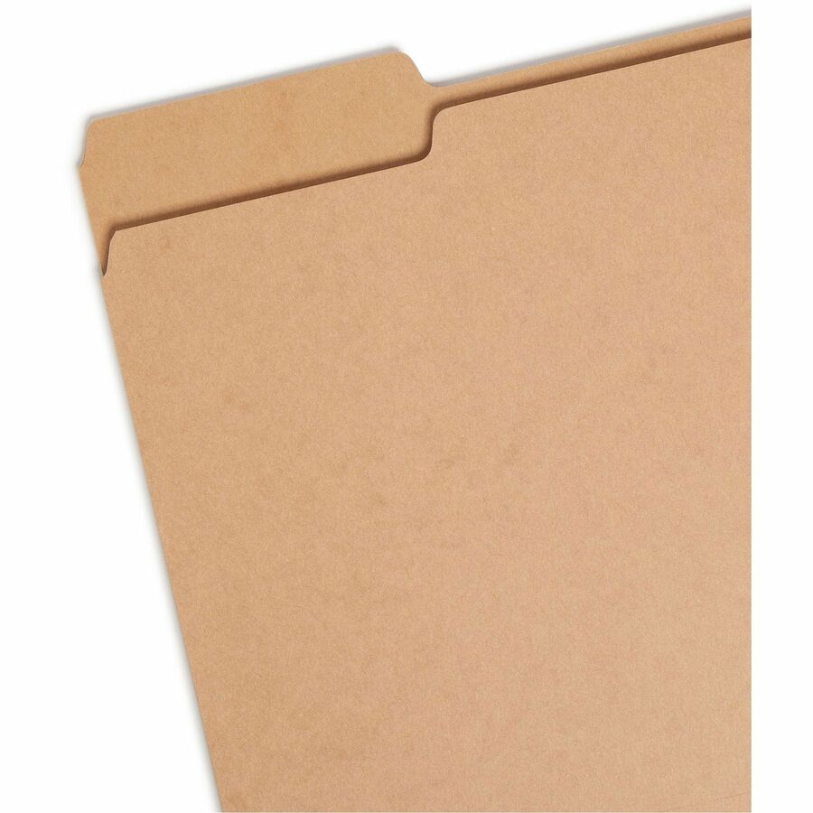 Smead 1/3 Tab Cut Letter Recycled Top Tab File Folder - Letter - 8.5" x 11" - 1/3 Tab Cut - 50 / Box - 17pt. - Kraft