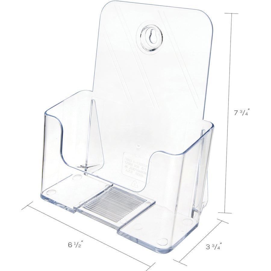 Deflecto Single Compartment DocuHolder - 1 Compartment(s) - 7.75" Height x 6.50" Width x 3.75" Depth - Desktop - Booklet Size - Clear - Plastic - 1 Each