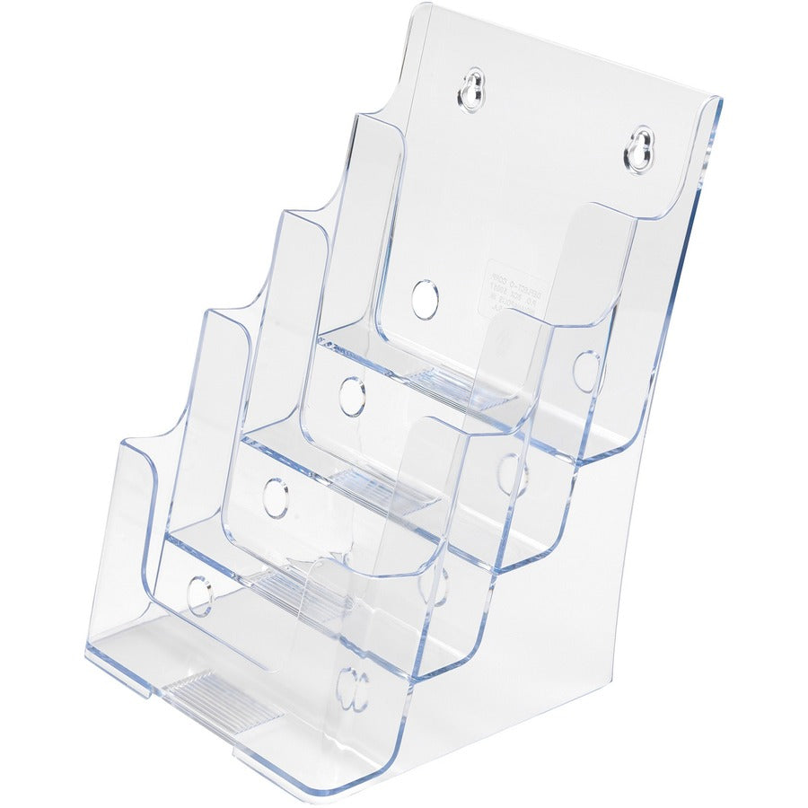 Deflecto Multi-Compartment DocuHolder - 4 Compartment(s) - 4 Tier(s) - 10" Height x 4.88" Width x 6.13" Depth - Desktop - Compact, Booklet Size - Clear - Plastic - 1 Each