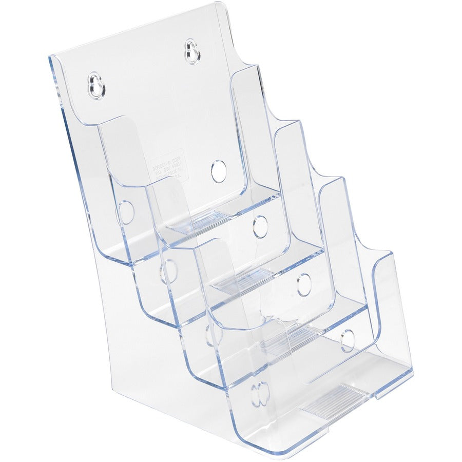 Deflecto Multi-Compartment DocuHolder - 4 Compartment(s) - 4 Tier(s) - 10" Height x 4.88" Width x 6.13" Depth - Desktop - Compact, Booklet Size - Clear - Plastic - 1 Each