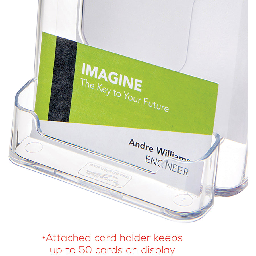 2 Compartment(s) - 7.75" Height x 4.37" Width x 4.12" Depth - Desktop - Leaflet Size - Clear - Plastic - 1 Each