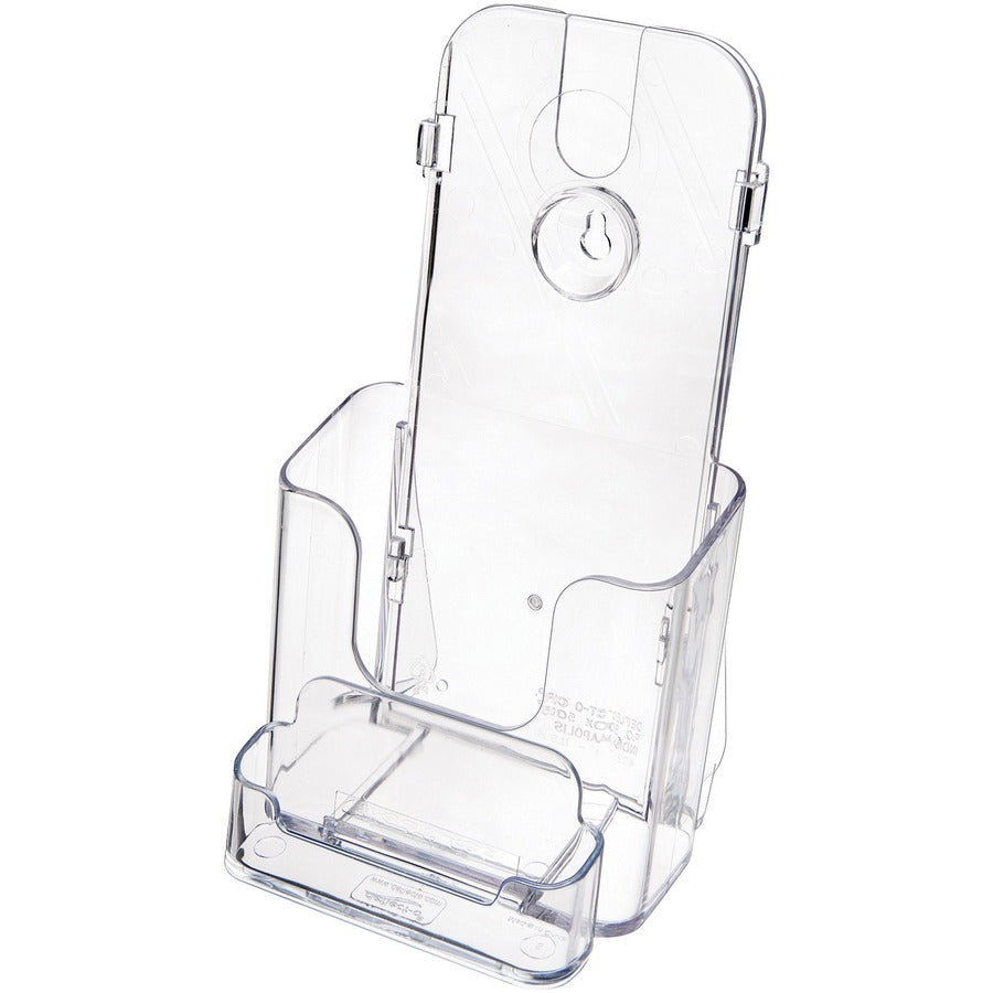 2 Compartment(s) - 7.75" Height x 4.37" Width x 4.12" Depth - Desktop - Leaflet Size - Clear - Plastic - 1 Each