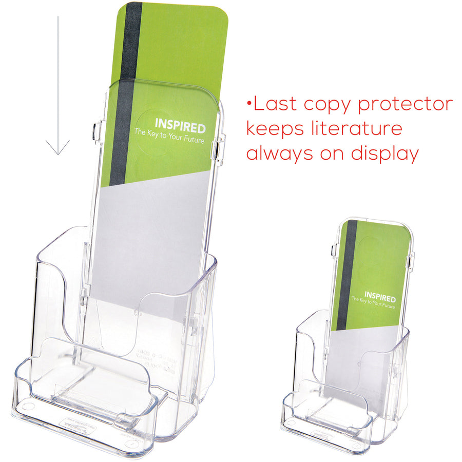 2 Compartment(s) - 7.75" Height x 4.37" Width x 4.12" Depth - Desktop - Leaflet Size - Clear - Plastic - 1 Each