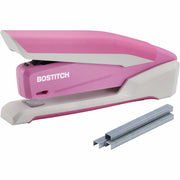 Staples Upto 20 Sheet of 20lb Paper - Holds Upto 210 Staple - Full Strip - 4.50" Throat Depth - Pink, White - Plastic, Steel, Rubber - 1 Each