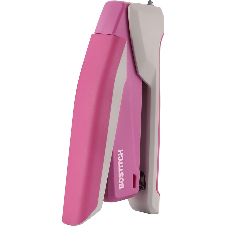 Staples Upto 20 Sheet of 20lb Paper - Holds Upto 210 Staple - Full Strip - 4.50" Throat Depth - Pink, White - Plastic, Steel, Rubber - 1 Each