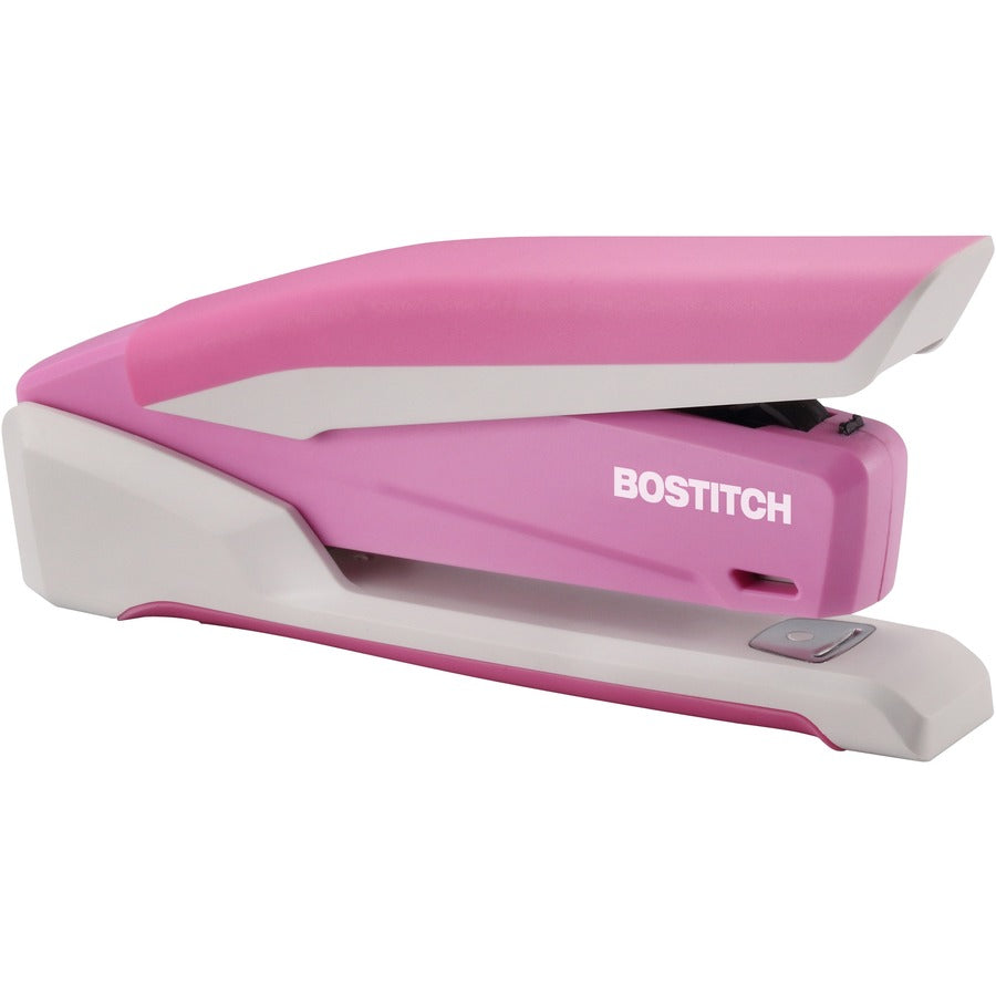 Staples Upto 20 Sheet of 20lb Paper - Holds Upto 210 Staple - Full Strip - 4.50" Throat Depth - Pink, White - Plastic, Steel, Rubber - 1 Each
