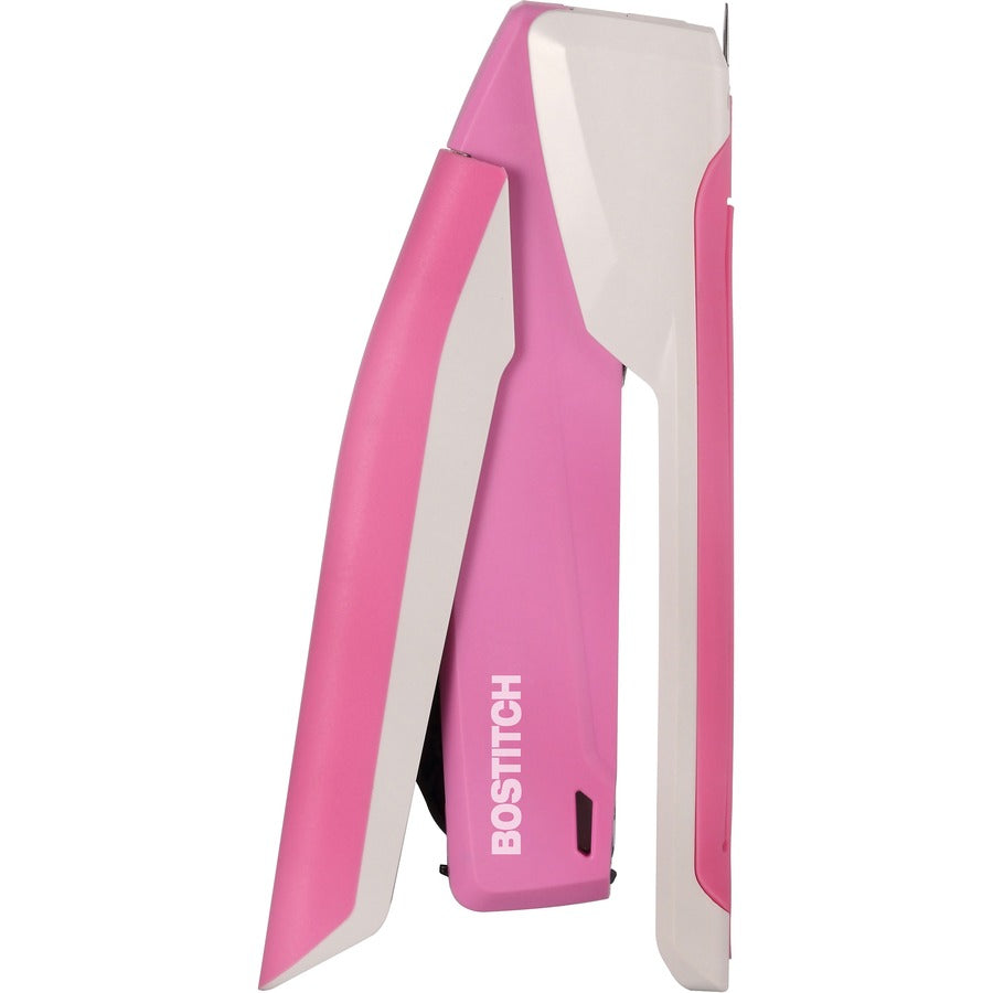 Staples Upto 20 Sheet of 20lb Paper - Holds Upto 210 Staple - Full Strip - 4.50" Throat Depth - Pink, White - Plastic, Steel, Rubber - 1 Each