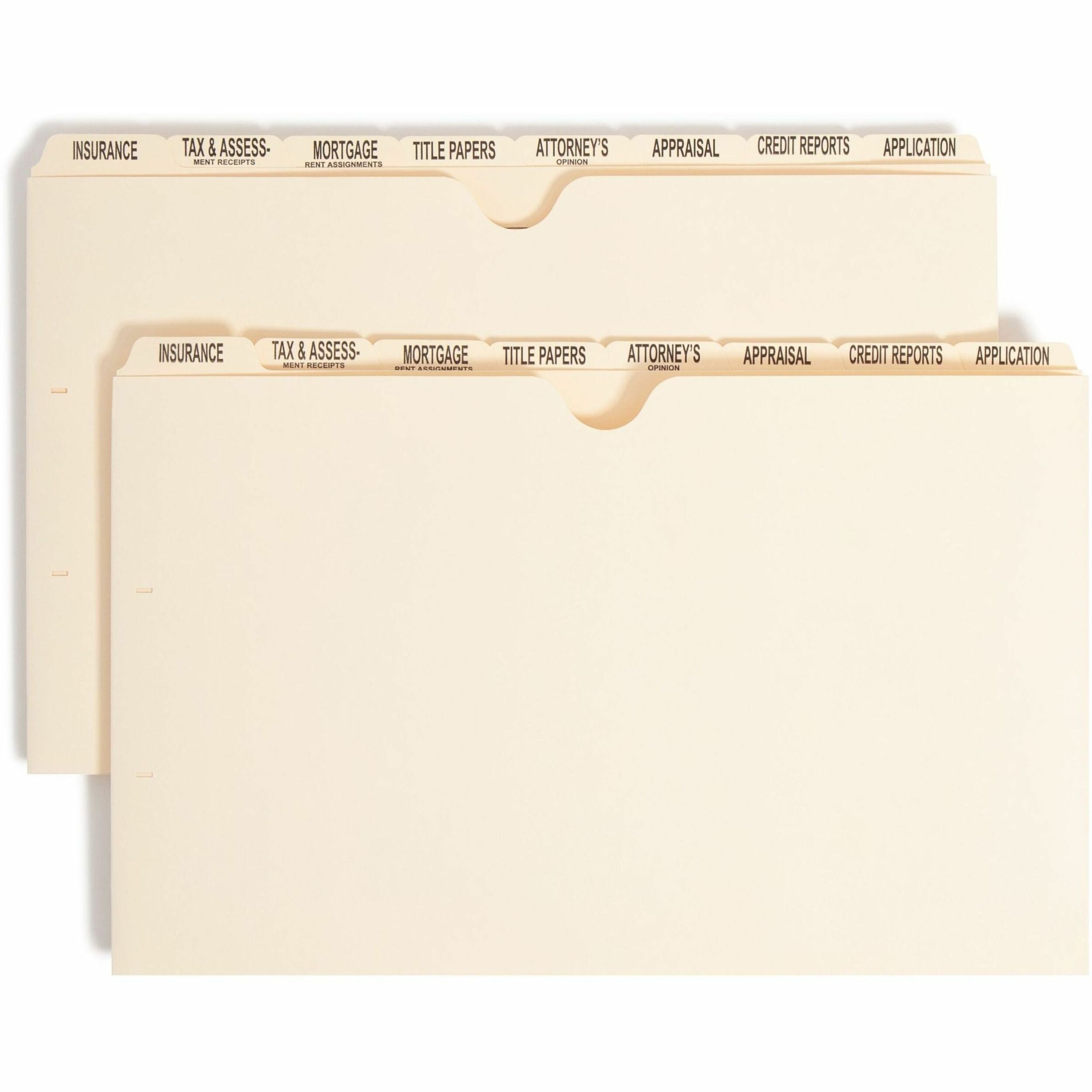 14 3/8" x 9" - 11 pt. - Manila - Tab Divider, Divider, Punched, Preprinted - 10% Recycled - 8/Set - 12 / Box