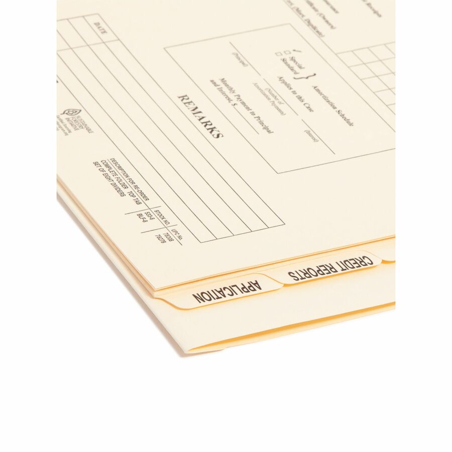 14 3/8" x 9" - 11 pt. - Manila - Tab Divider, Divider, Punched, Preprinted - 10% Recycled - 8/Set - 12 / Box